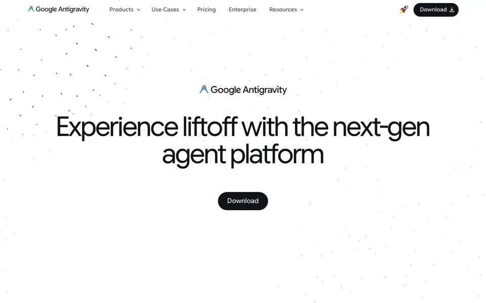 Google Antigravity homepage screenshot