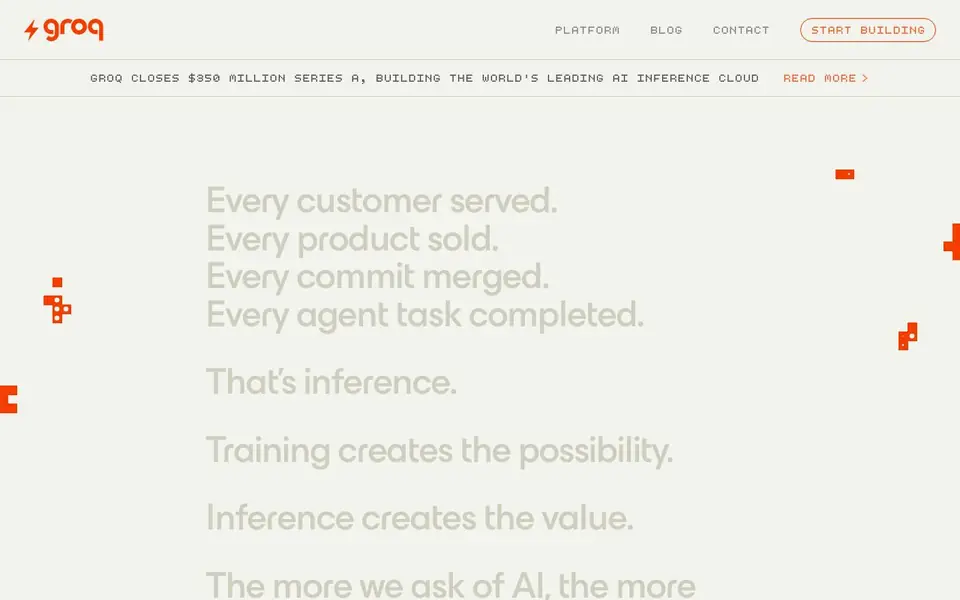 Groq homepage screenshot