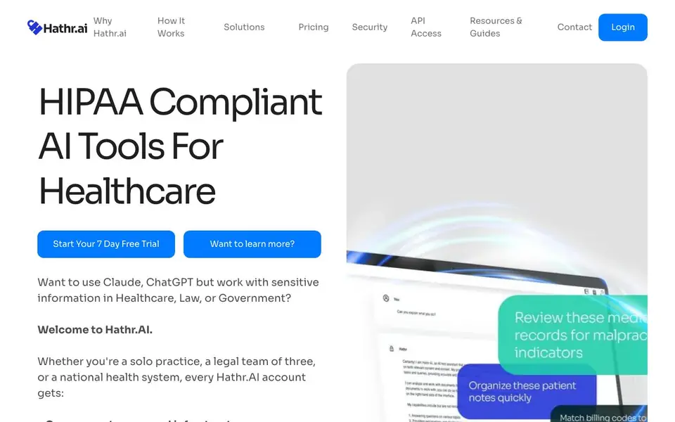 Hathr AI homepage screenshot