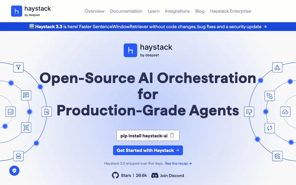 Haystack homepage screenshot