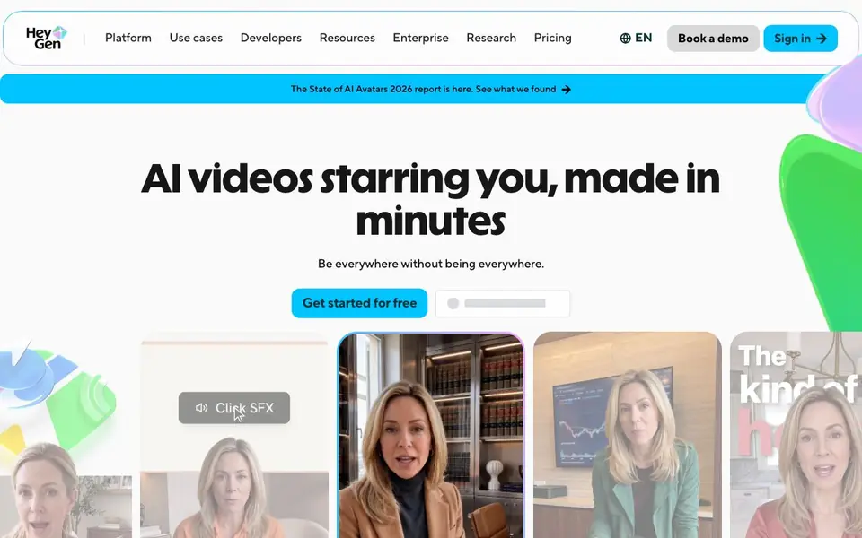 HeyGen homepage screenshot