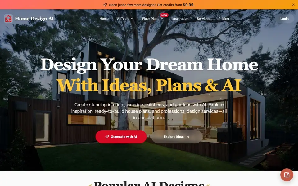 Home Design AI homepage screenshot