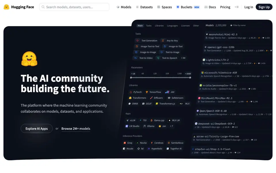 Hugging Face homepage screenshot