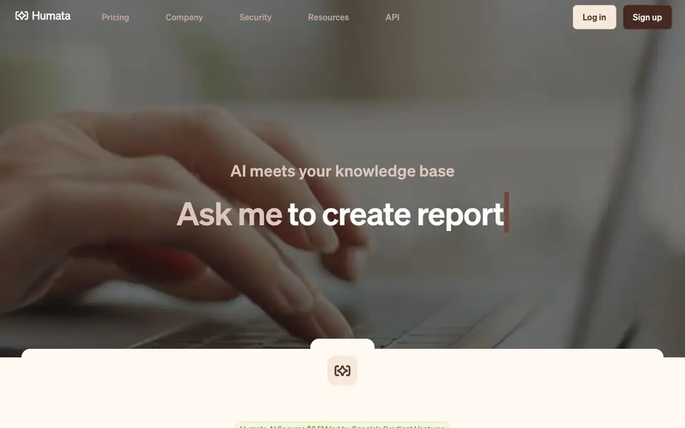 Humata homepage screenshot