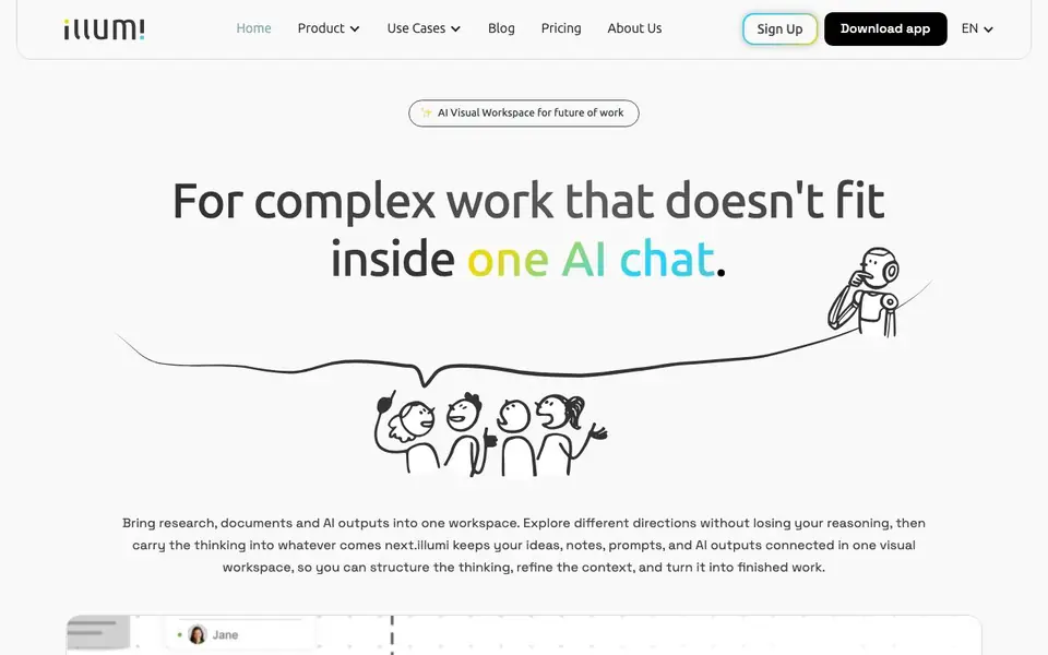 illumi homepage screenshot