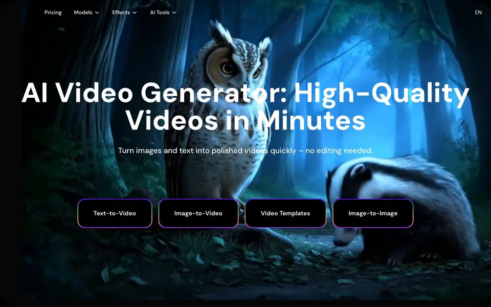 Image-to-Video Maker homepage screenshot