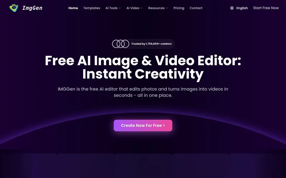 IMGGen homepage screenshot