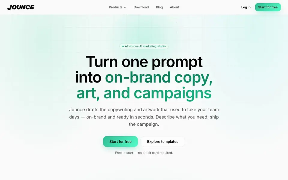 Jounce homepage screenshot