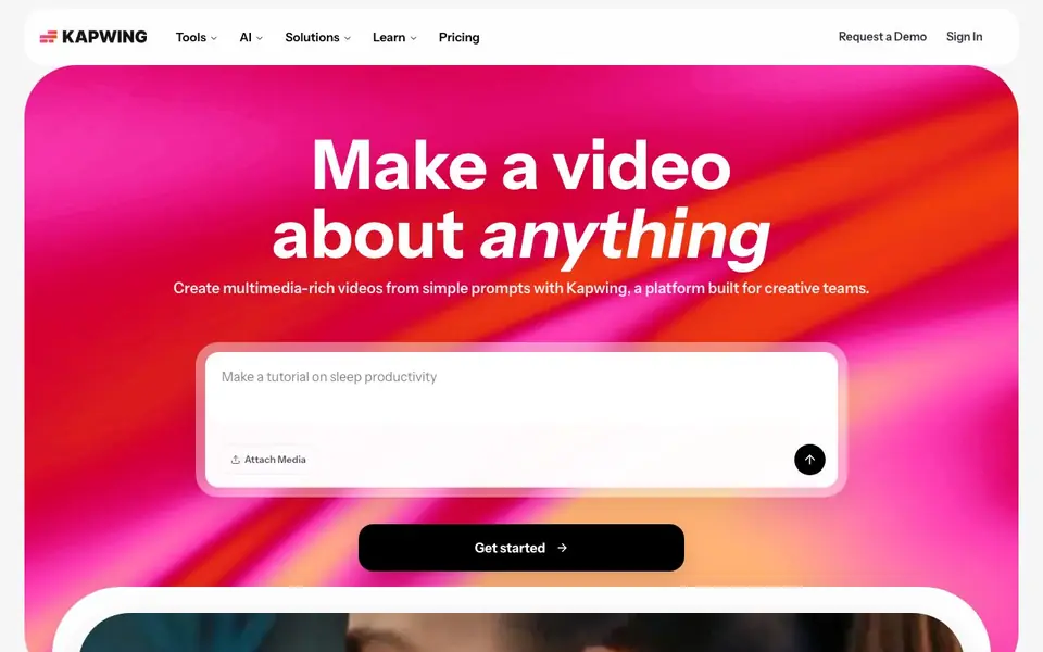 Kapwing homepage screenshot