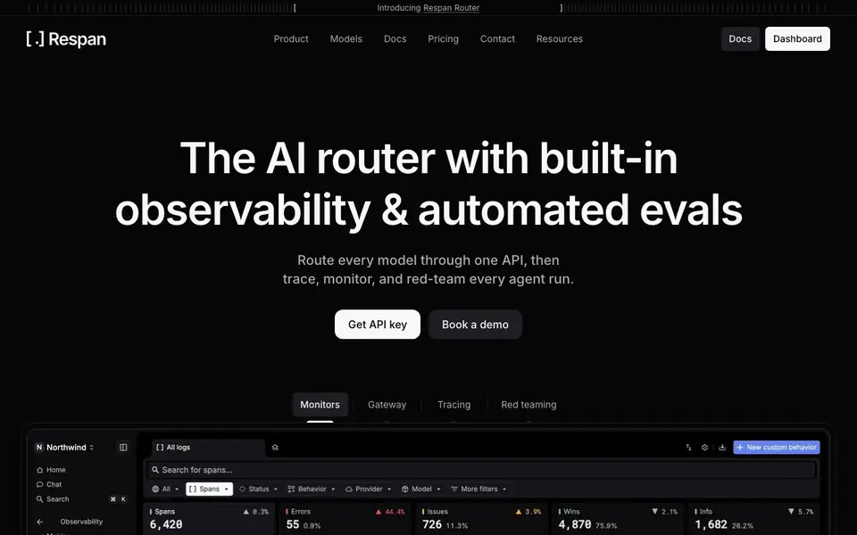 Keywords AI homepage screenshot