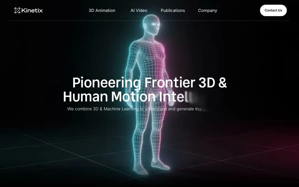 Kinetix homepage screenshot