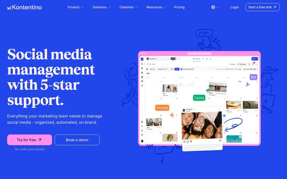 Kontentino homepage screenshot