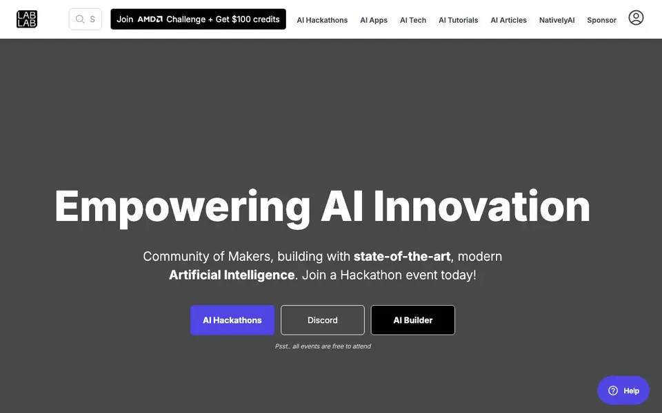 Lablab.ai homepage screenshot
