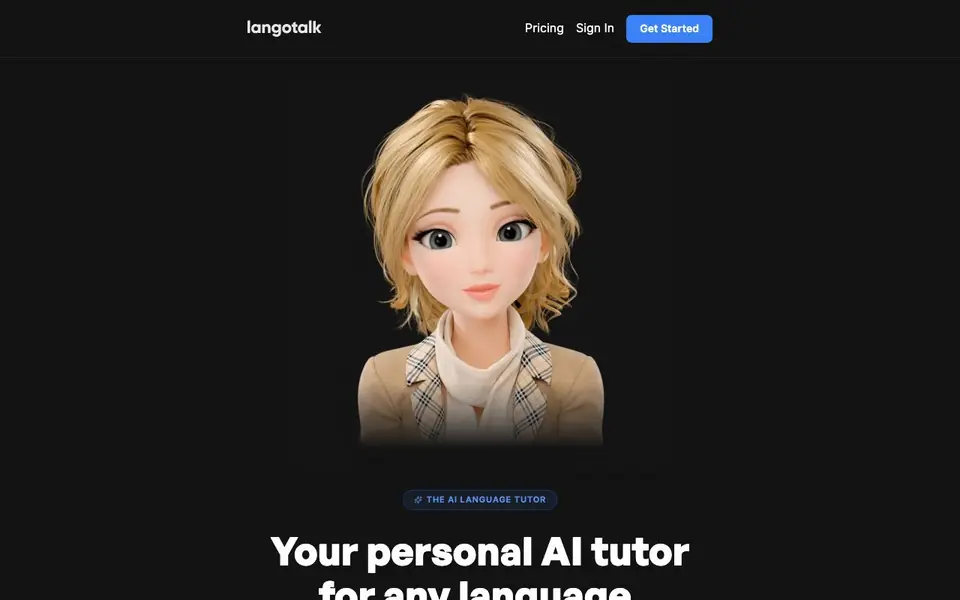 Langotalk homepage screenshot