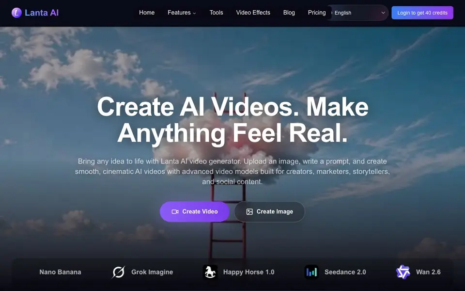 Lanta AI homepage screenshot