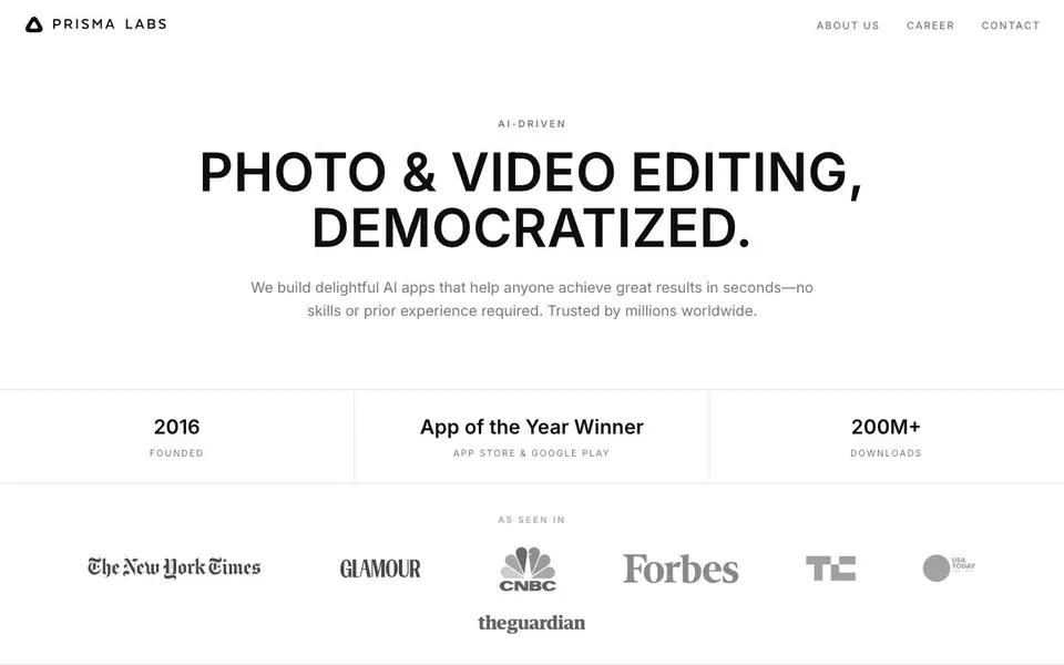 Lensa homepage screenshot