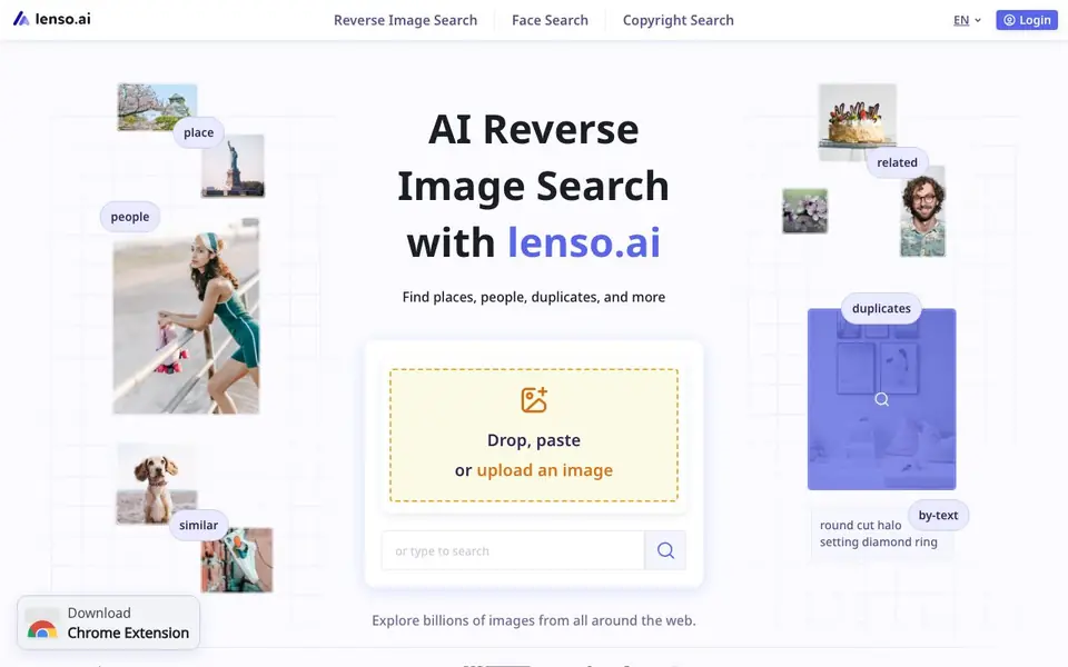 Lenso.ai homepage screenshot