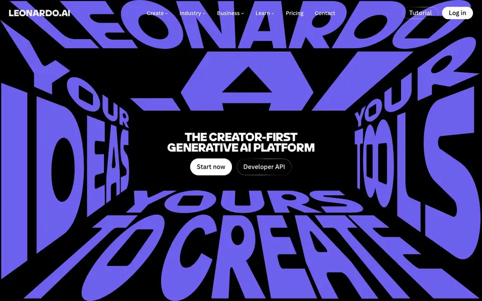 Leonardo.Ai homepage screenshot