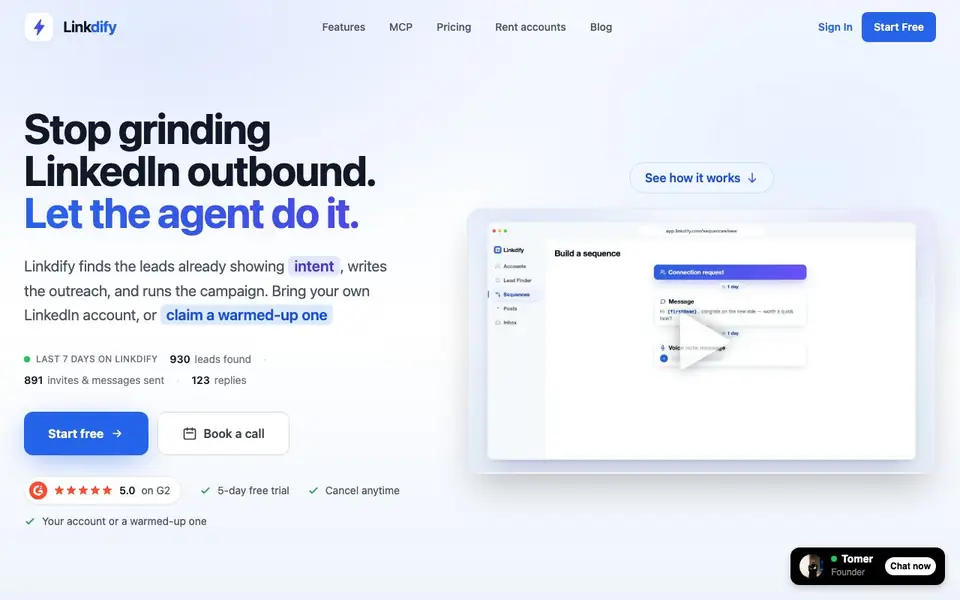 Linkdify homepage screenshot