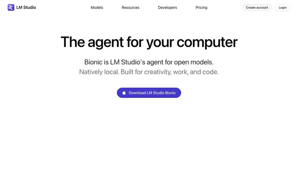LM Studio homepage screenshot