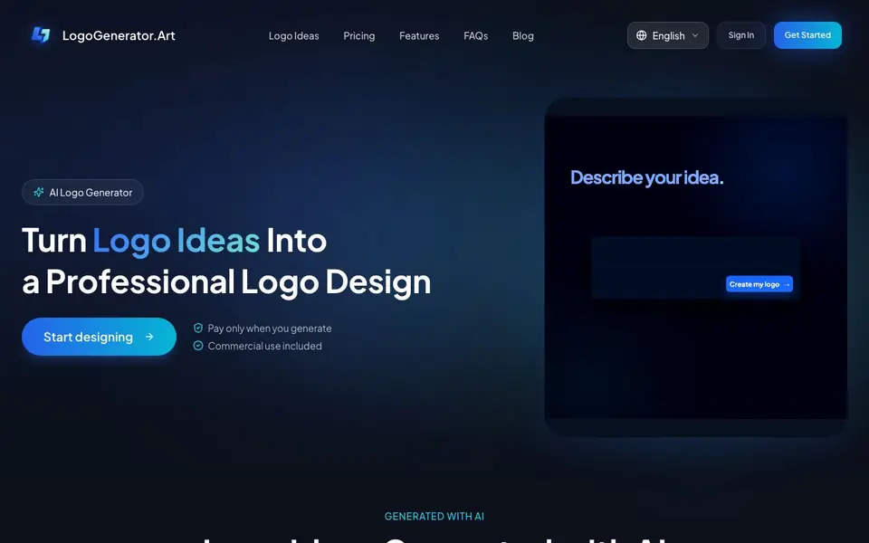 LogoGenerator.Art homepage screenshot