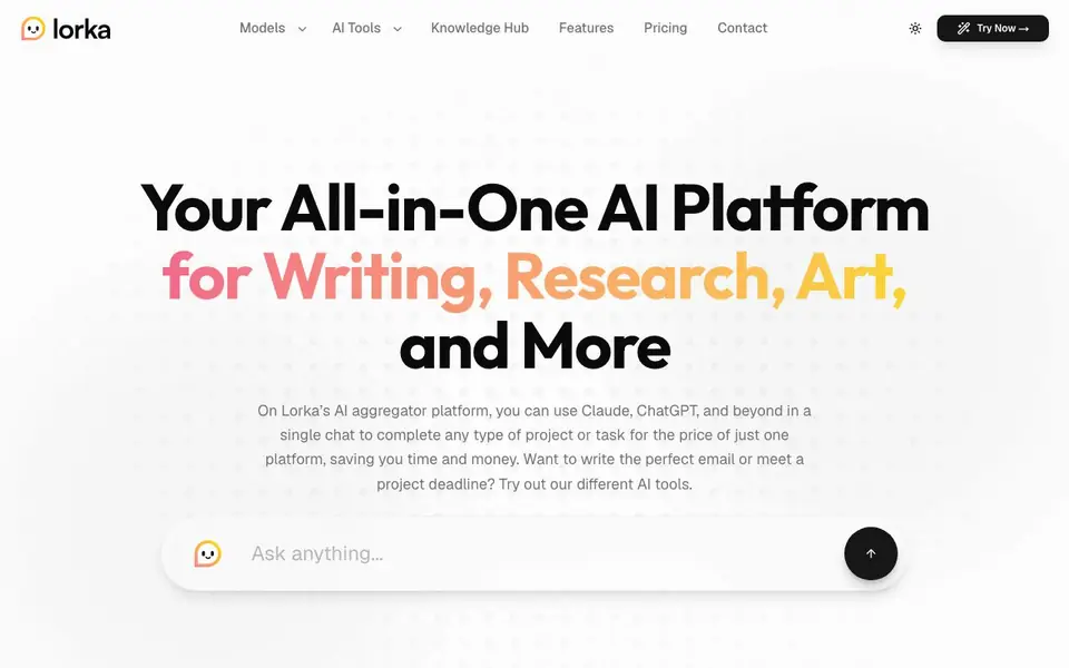 Lorka AI homepage screenshot