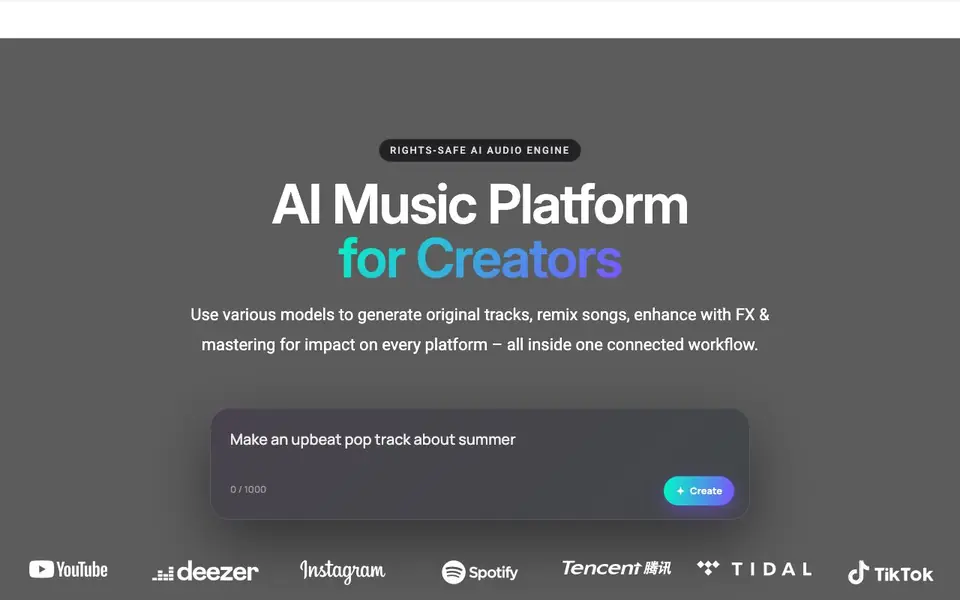Loudly homepage screenshot