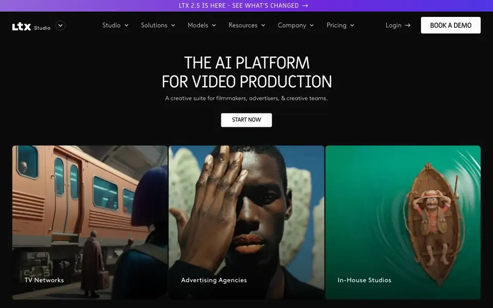 LTX Studio homepage screenshot