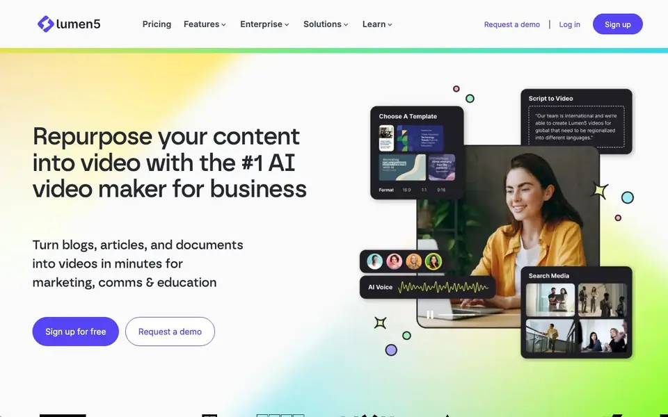 Lumen5 homepage screenshot