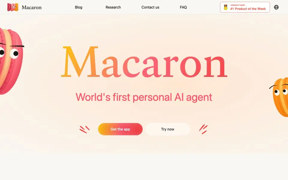 Macaron AI homepage screenshot