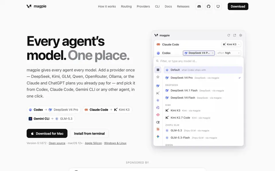 magpie homepage screenshot