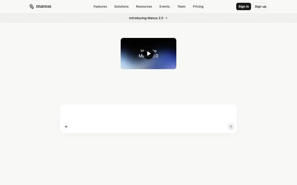 Manus homepage screenshot