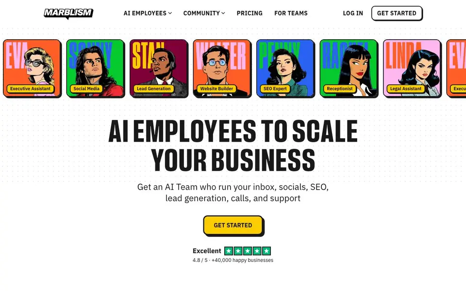 Marblism homepage screenshot