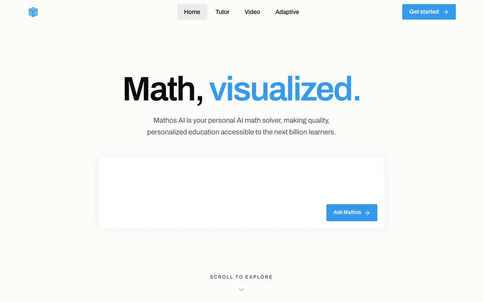 Mathos AI homepage screenshot