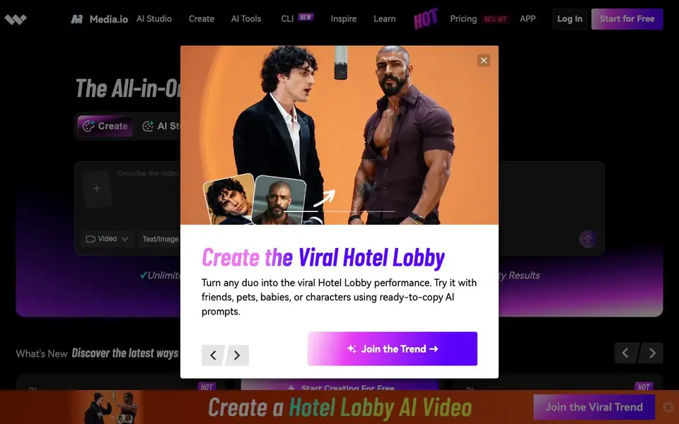 Media.io Halloween AI Generator homepage screenshot