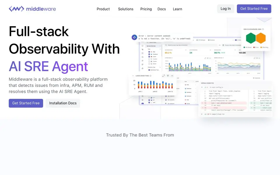 Middleware homepage screenshot