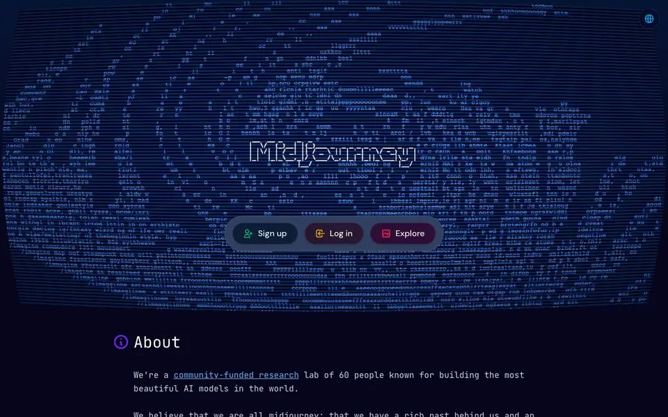 Midjourney homepage screenshot