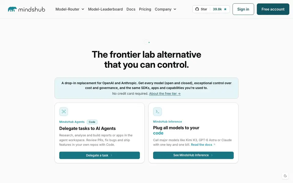 MindsDB homepage screenshot