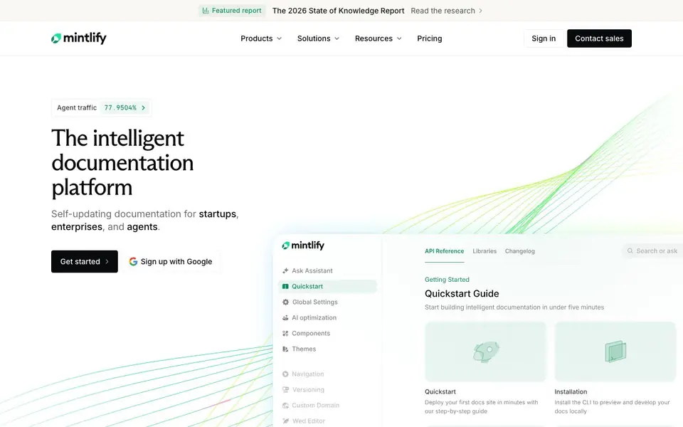 Mintlify homepage screenshot