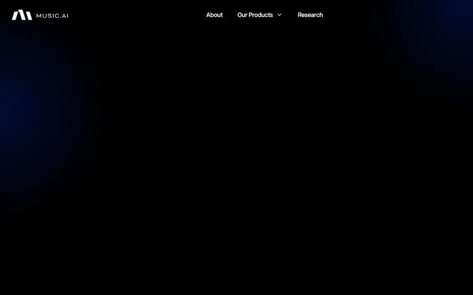 Music AI homepage screenshot