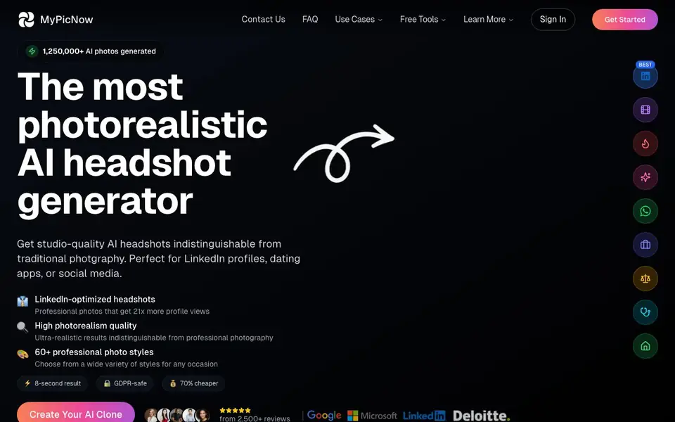 MyPicNow homepage screenshot