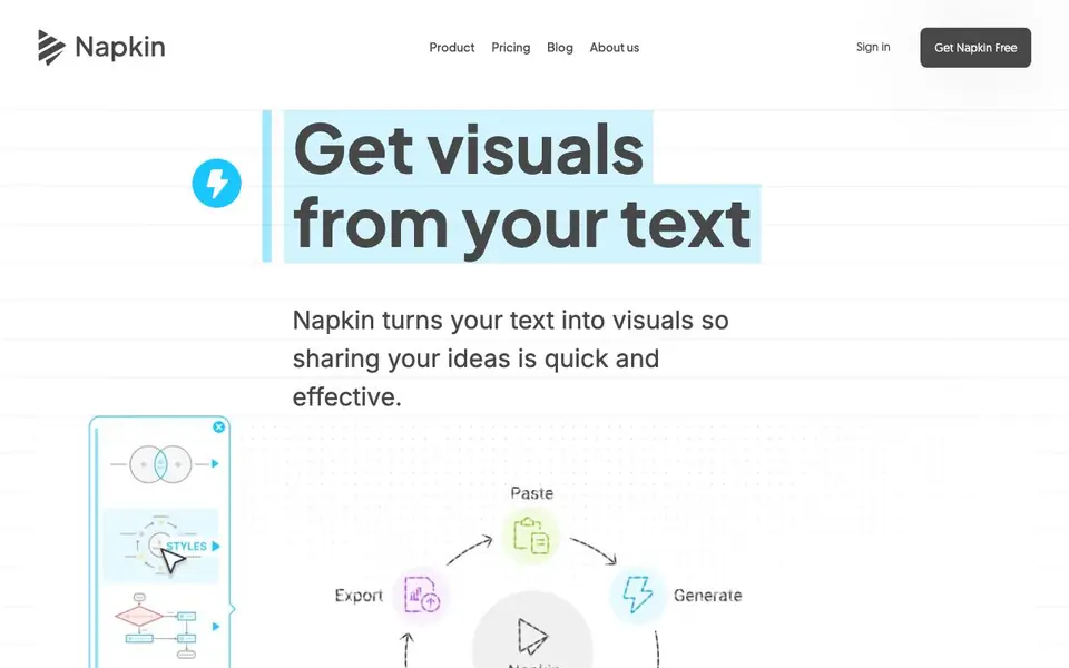Napkin AI homepage screenshot