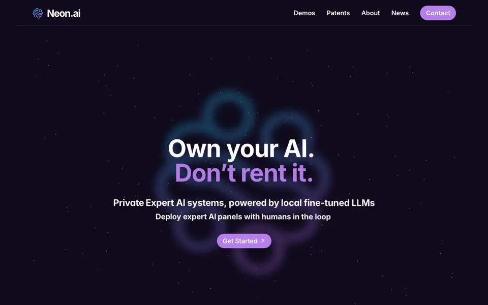 Neon AI homepage screenshot