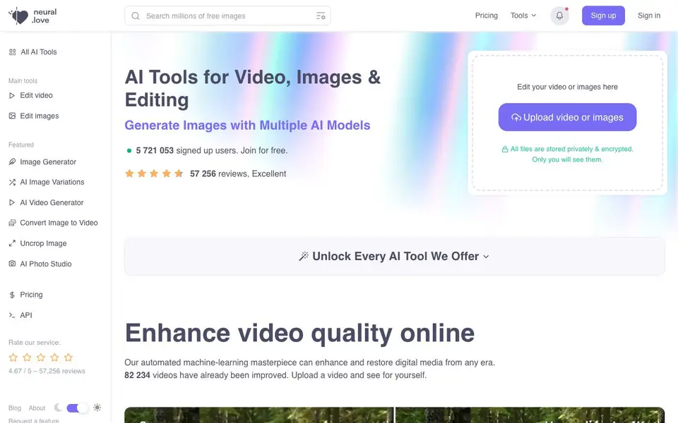 neural.love homepage screenshot
