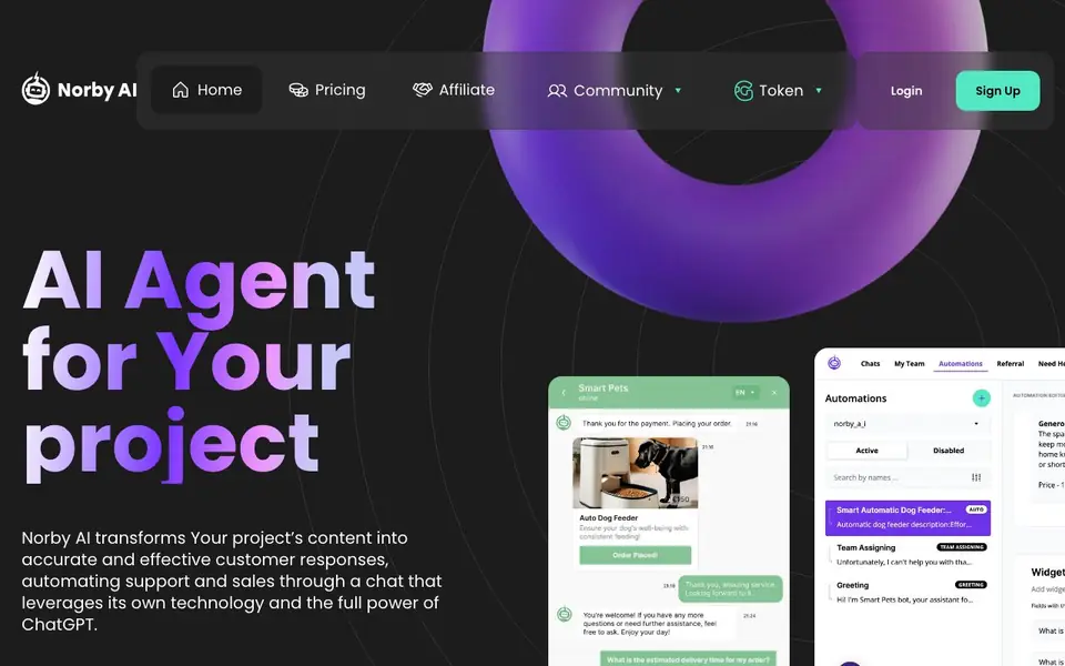 Norby AI homepage screenshot