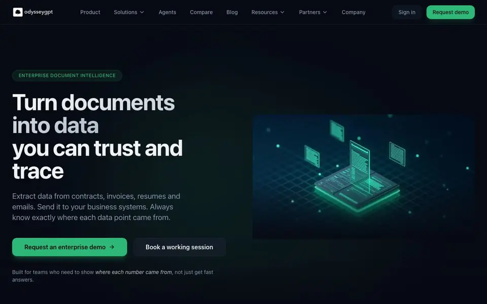 OdysseyGPT homepage screenshot