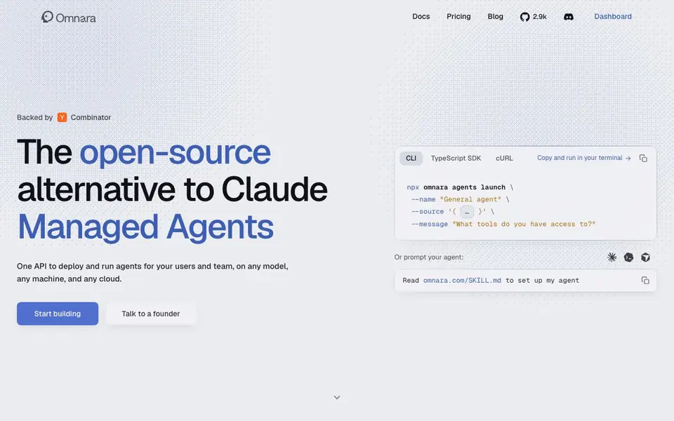 Omnara homepage screenshot
