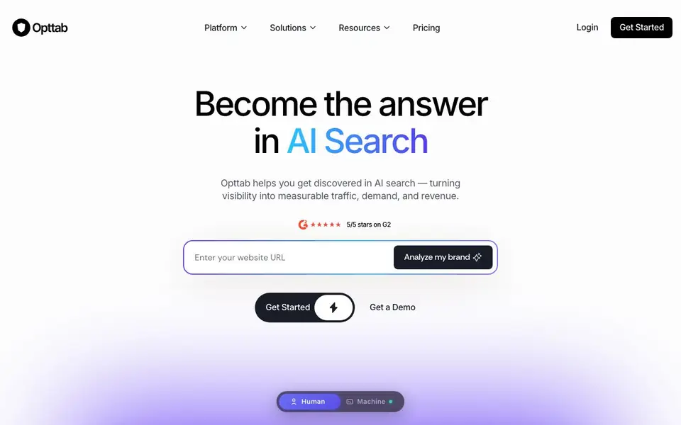 Opttab homepage screenshot
