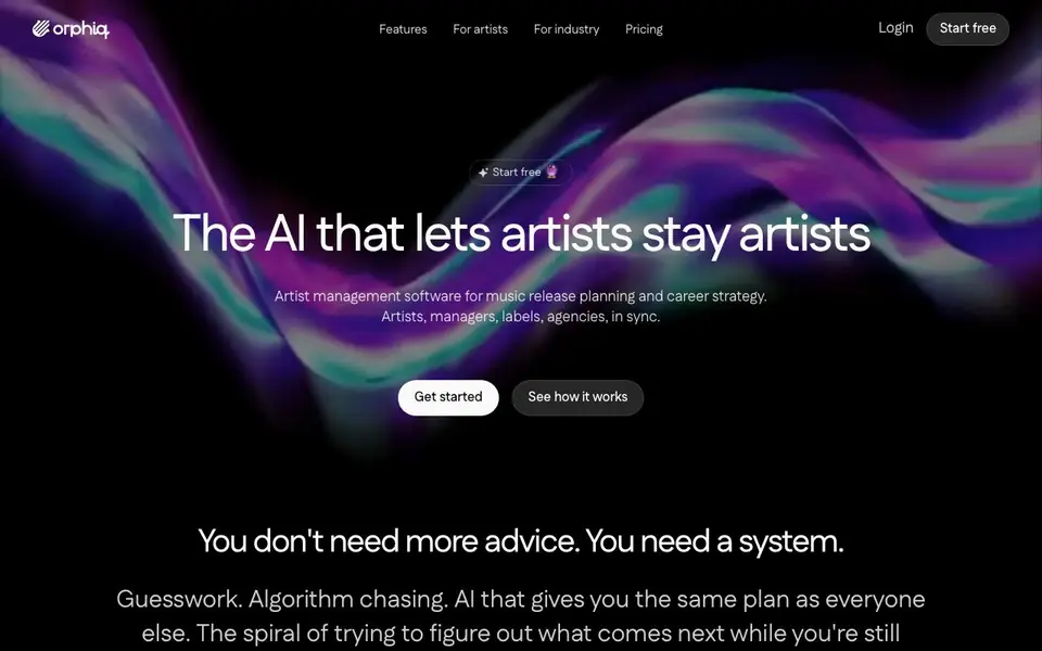 Orphiq homepage screenshot