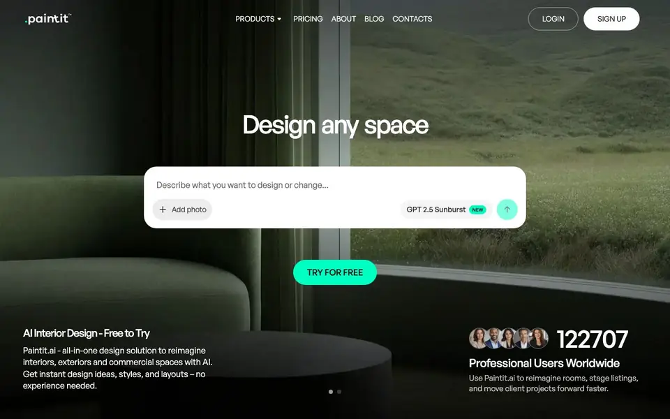 Paintit.ai homepage screenshot